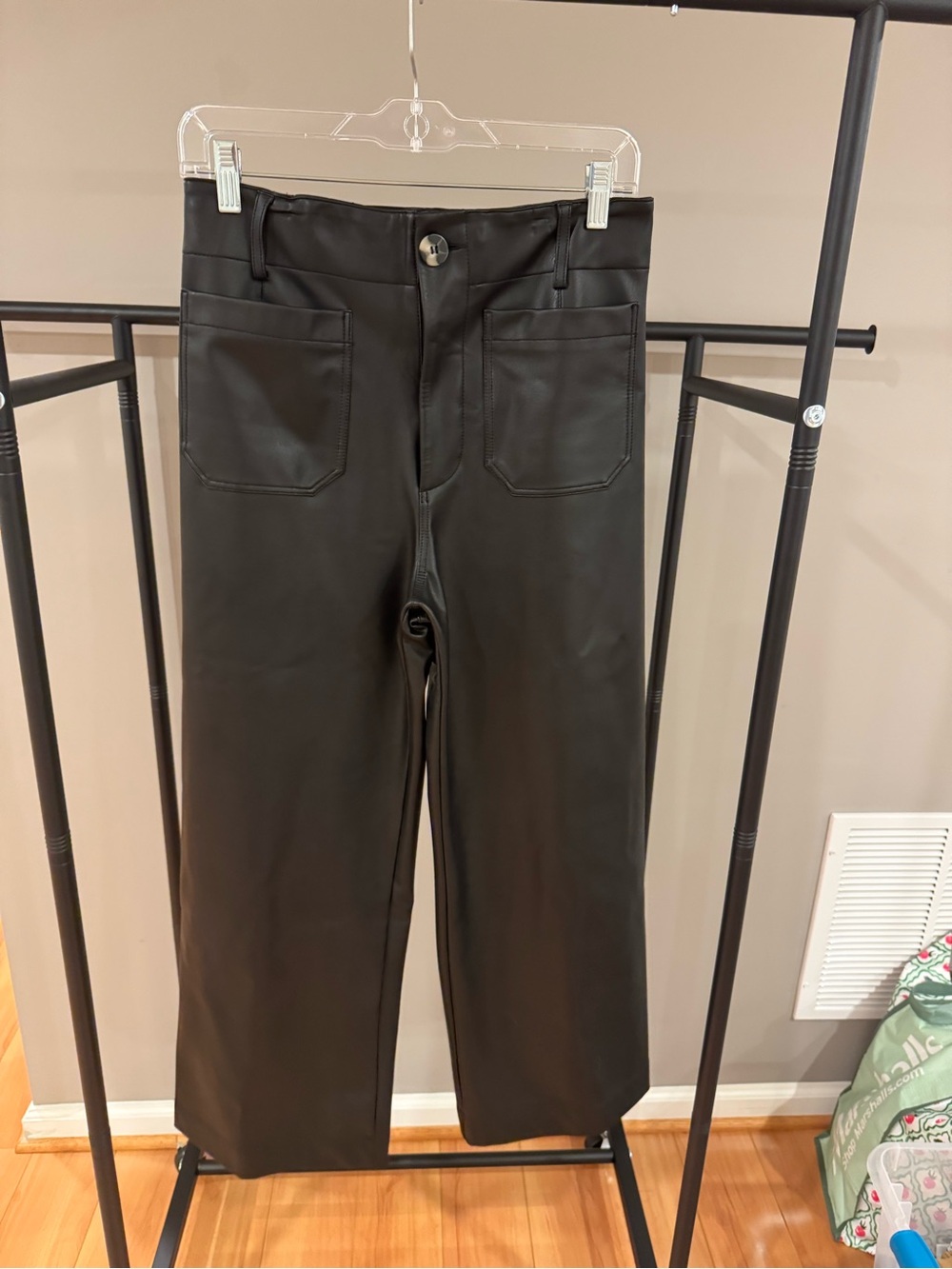 Maeve Black Faux Leather Pants